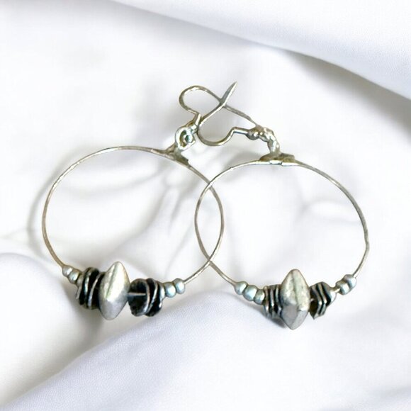 Reimagined Handmade Hoop Earrings and Bracelet Set - Picture 3 of 6